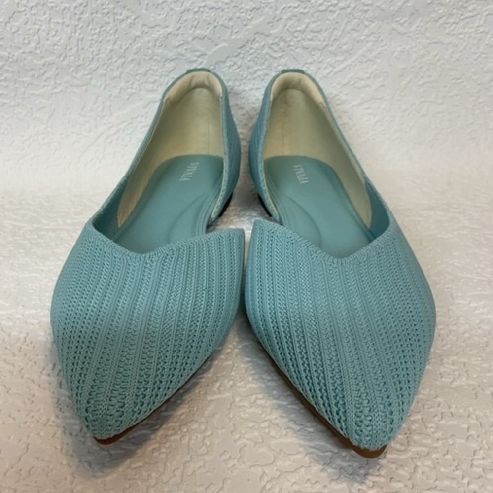 NWOT Vivaia Melia Pointed-Toe Knit‎ D'Orsay Comfortable Blue Flats Women 9 China - Picture 6 of 12